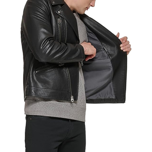 Chaqueta de cuero al por mayor con material de cremallera múltiple de calidad superior del último diseño - Product Image 6