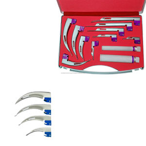 ชุดอุปกรณ์ใส่ท่อช่วยหายใจแบบไฟเบอร์ออปติกสำหรับการผ่าตัดความแม่นยำสูง พร้อมใบมีด 10 แบบ ดีไซน์ MAC แบบแมนนวล 1 ด้ามจับ มาตรฐาน CE สำหรับหู คอ จมูก และห้องผ่าตัดฉุกเฉิน - Product Image 2