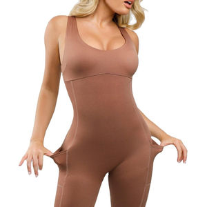 จั๊มสูทผ้าแคนวาสสีเอสเตอร์สำหรับผู้หญิงระบายอากาศได้ดีผ้าแห้งเร็วสำหรับออกกำลังกายเล่นโยคะลำลองออกแบบได้ตามต้องการ - Product Image 2