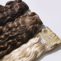 Extensions de cheveux humains Remy vierges 100% réutilisables, double épaisseur, bouclées, ondulations profondes, queue de cheval, produit de beauté pour femmes