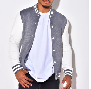 Vente en gros de vestes vierges personnalisées en vrac unisexe noir pour hommes et femmes veste universitaire polaire vestes d'université de baseball letterman - Product Image 2