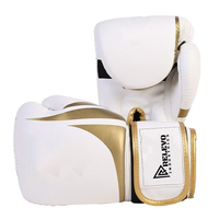 Guantes de Boxeo Profesionales Personalizados de Piel Sintética, Absorbentes de Humedad, Nueva Llegada, Color Blanco, Colores Personalizados, 10oz 12oz 16oz