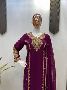 Designer <b>Kurta</b> Pent Dupatta With Sequence Embroidery Work for <b>Women</b> Adults - Product Image 3