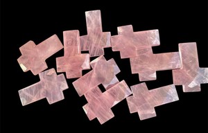 Piedra preciosa en forma de cruz de cuarzo rosa Natural 20*30mm piedra preciosa suelta para collar anillo colgante - Product Image 2