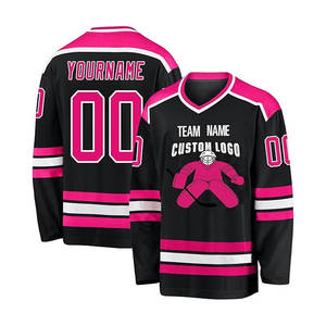 ชุดเสื้อกีฬาฮอกกี้น้ำแข็งสำหรับเยาวชนของผู้ชายชุดออกแบบได้ตามต้องการพิมพ์ชื่อและหมายเลขรวมทั้งโลโก้ OEM - Product Image 1