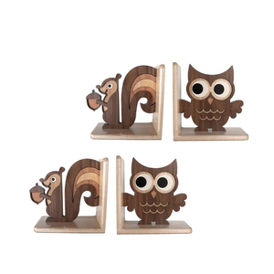 100% madera Natural hecha decorativa mesa de escritorio estantería organizador últimos sujetalibros de madera acentos para la decoración del hogar de la habitación de los niños - Product Image 5