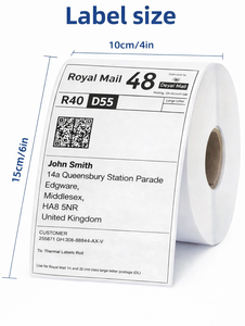 Custom Thermal Oil Proof <b>Waterproof</b> Barcode Shipping <b>Label</b> Roll 4x6 Self Adhesive Waybill Sticker Paper for Logistics Packaging - Product Image 1