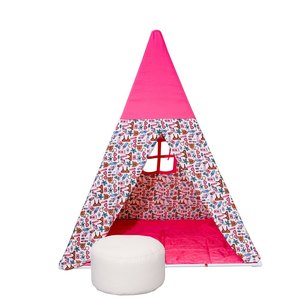 Tente de jeu pour enfants en tissu rose, grand triangle, motif abstrait, pour cadeaux d'anniversaire - Product Image 5