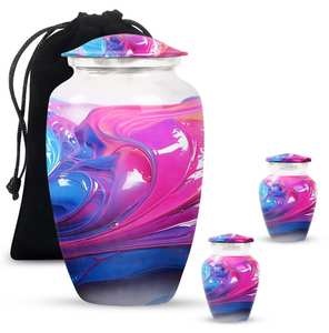 Urna de remolino rosa y azul para cenizas humanas decorativa personalizada para adultos cenizas recuerdo cenizas conmemorativas 1-200 pulgadas cúbicas urna - Product Image 2