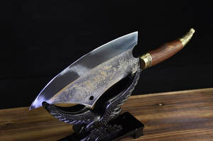 Cuchillos de carnicero de Damasco directos de fábrica, cuchillo de cocina de acero de Damasco más vendido con mango de madera - Product Image 3