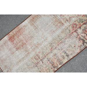 พรมตุรกีวินเทจ2x3ft ขนแกะเย็บปะติดปะต่อกันสีแดงสีเบจห้องโถงสี่เหลี่ยมผืนผ้าสำหรับห้องข้างเตียงใหม่พร้อมยางรอง - Product Image 5