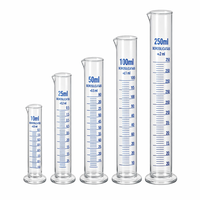 Cilindro de Medición de Vidrio Borosilicato MAYALAB con Base Transparente, 10ml/250ml |   Cilindro Graduado de Laboratorio para Química
