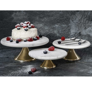 Vendedor caliente Soporte de pastel de mármol Nuevas llegadas 100% Soporte de postre de mármol natural Mejor diseñador - Product Image 1