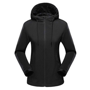 Chaqueta de equitación Softshell para mujer, con capucha, cremallera completa, algodón, cortavientos, ligera, para exteriores, cálida, con gorro desmontable - Product Image 2