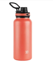 Bouteille d'eau isolée en acier inoxydable avec couvercle en paille, 32 oz, Blush top seller