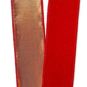 Luxury Heavy Velvet <b>Ribbon</b> Spool with Lam Back for Christmas Decorations - Product Image 4