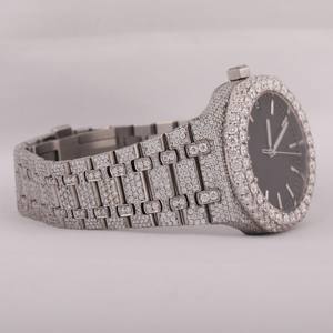 Reloj mecánico con estilo de diamante de moissanita de acero inoxidable Hip Hop con diseño especial personalizado para hombres - Product Image 4