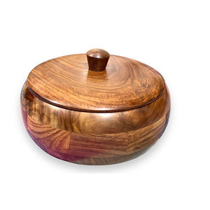 Casserole isolée en bois fabriquée à la main de l'Inde Articles de salle à manger élégants avec des racines d'arbre Design pour l'approvisionnement décoratif de table - Product Image 5