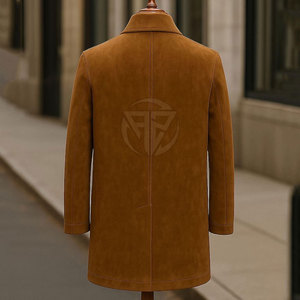 เทรนช์โค้ทหนังกลับสไตล์เทรนด์สำหรับผู้ชาย ลุคสบายๆ ดูสะอาดตา สัมผัสนุ่ม ผลิตจากวัสดุรักษ์โลก น้ำหนักเบา คุณภาพสูง - Product Image 4