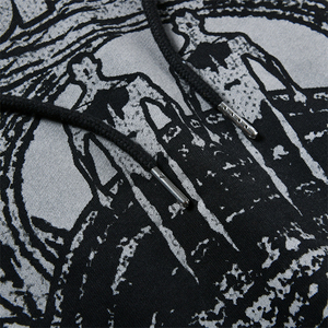 Sweat-shirt à capuche pour hommes personnalisé OEM poids lourd DTG impression acide lavage vintage poignets et déchirures coupées et cousues décoloration au soleil - Product Image 4