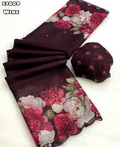 สารีแบบนิ่มพิมพ์ลายดิจิทัลลายดอกไม้โคตาชิกใหม่พร้อมกระจกฟอยล์ที่สวยงามทั้งขอบและขอบตัด - Product Image 4