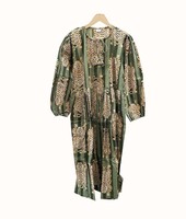 Robe en coton à imprimé tigre pour femmes, robe longue mi-longue, col profond avec fermeture à cordon