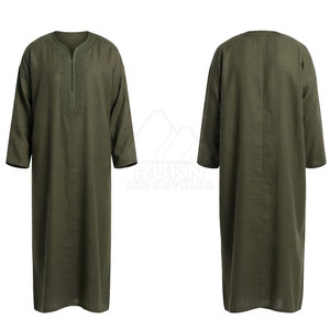 Classic Moroccan Jubba for <b>Men</b> Traditional Style Casual Breathable Lightweight Cotton Fabric Ankle Length Spring Season - Product Image 6