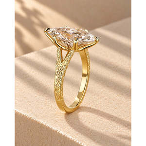Anillo de Compromiso Solitario con Diamante Cultivado en Laboratorio Marquise de 3.00ct, Certificado IGI, Estilo Vintage, Oro Blanco, Color D, por AURA LUXURIA - Product Image 3
