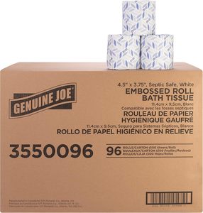 Papier toilette standard Joe authentique, blanc, 2 plis, 500 feuilles/rouleau, 96 rouleaux/carton (GJO3550096) - Product Image 1
