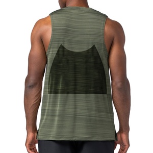 Camiseta sin mangas para culturismo, personalizada, sin costuras, elástica, de punto, con corte, chaleco de gimnasio, color sólido, transpirable - Product Image 3