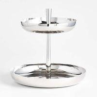 Matériau décoratif en verre et métal aluminium Nouveau design de table à manger avec support à gâteau le plus vendu