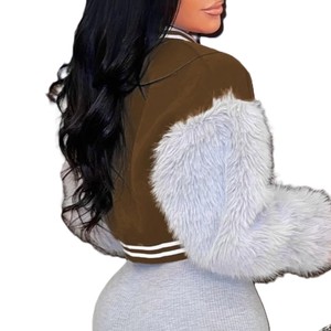 Nuevo diseño elegante chaqueta Varsity Casual venta al por mayor de las mujeres Letterman chaquetas de calidad superior 3D bordado Varsity chaquetas - Product Image 4