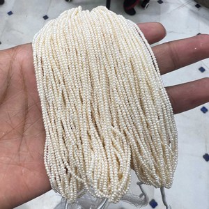 ลูกปัดมุกเม็ดไข่มุกเม็ดกลมน้ำจืดธรรมชาติขนาดเล็กความเงางาม1.5-2มม. ขายส่ง - Product Image 1