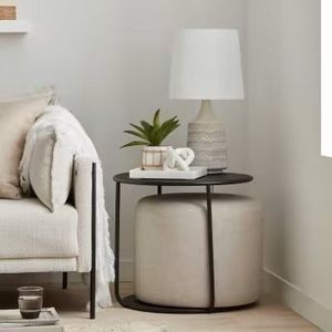 Mesa auxiliar de hierro industrial de color negro rústica con bandeja de hierro Mesa Auxiliar Superior Mesa auxiliar de hierro forjado vintage - Product Image 2