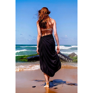 Vestido Sarong de Playa con Estampado de Hojas Hawaianas - Falda de Verano Multiusos de 1 Pieza - Product Image 4