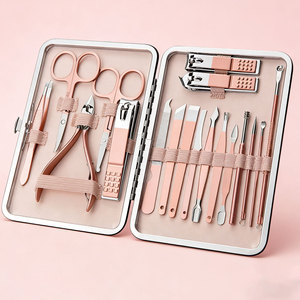 Luxurious Classic Stainless Steel 10 in 1 Nail <b>Kit</b> Portable <b>Manicure</b> Tools Set with Case Accessories Customized Logo for Adults - Product Image 2