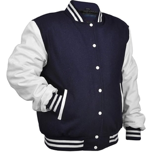 Chaqueta Varsity Deportiva Personalizada: Diseño Clásico Estilo Letterman en Azul Marino y Blanco, Alta Calidad - Product Image 6