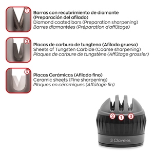 Affilacoltelli a 3 fasi con ventosa (3 Claveles 09427) - Product Image 4