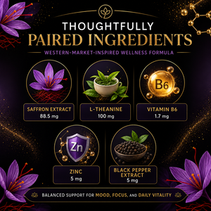 Advanced <strong>Saffron</strong> Extract Formula 60 Count Capsules for Calm &amp; Vitality Vegan Friendly Dietary Supplement Private Label - Product Image 4