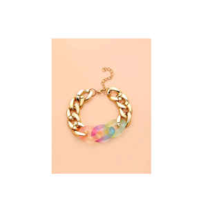 Pulsera de resina al por mayor, joyería de mano, bolso con cadena, monedero para mujeres y niñas, estilo Punk Hip Hop, accesorio de correa de Color caramelo - Product Image 3