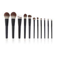 10 Buah Set Kuas Makeup dengan Tabung Bunga Es Berlapis Elektro, Bulu Sintetis Lembut, Pegangan Plastik untuk Riasan Wajah, Mata, dan Bibir yang Presisi