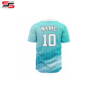 Haute qualité 100% Polyester unisexe respirant évacuation de l'humidité couleur bloc manches courtes Sublimation Sport chemise Baseball Jersey - Product Image 6