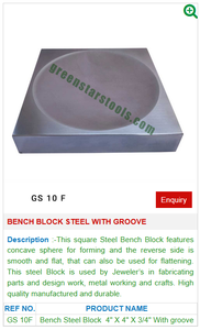 Bloque de Banco de acero GS 10F con ranura Herramientas de joyería de acero inoxidable-para herramientas de joyería - Product Image 2