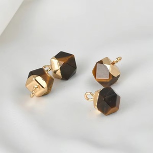 Minuscule oeil de tigre pierres précieuses breloques-925 argent or plaqué breloques-pierres précieuses naturelles bricolage breloques-bijoux en gros - Product Image 1