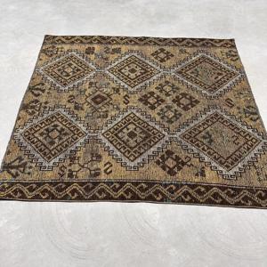 4.4x4.9 ft Turkish Rug, Accent Vintage Rug, <b>Brown</b> Patchwork Rug - Product Image 4