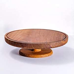 Nouveau Design bois d'acacia type de manipulation vente en gros forme ronde fait à la main avec la meilleure qualité support à gâteaux ustensiles de cuisine - Product Image 2