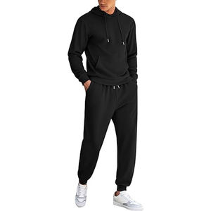 Custom Logo Hoodies <b>Oversized</b> Washed Casual Loose Hoodie and Pant Heavyweigh Men's Sweatshirt and <b>Joggers</b> Tracksuit Set - Product Image 2