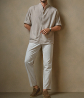 T-shirt décontracté pour homme Mainfolk, couleur unie, col en V, manches courtes, coupe ample, idéal pour le quotidien