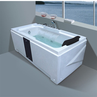 Baignoire de massage acrylique blanche pour deux personnes Design de baignoire moderne avec lumières à bulles