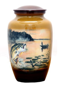 โกศเผาศพอลูมิเนียมคลาสสิกสำหรับผู้ใหญ่พร้อมการตกแต่งในร่มที่มีสีสันสวยงามใช้เก็บขี้เถ้าศพ - Product Image 4